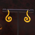 Spiral Swirl Geometric Stud Earrings Gold Steel Pair view 4