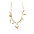 Gold Shell Pearl Beach Necklaces and White Shell Bracelet view 5