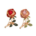 Rose Crystal Two Designs Metal Brooch Pin 4.5 x 5.5 cm view 5