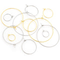Round Wine Glass Earring Hoops in Gold and Silver Tones view 5