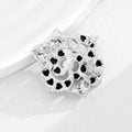 Multicolor Camellia Pearl Look Silver Tone Metal Brooch Pin view 4