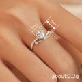 Round Clear Solitaire Sweeping Crossover Ring In Silver Tone view 4