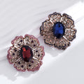 Flower Crystal Two Designs Metal Brooch Pin for Jackets and Lapels view 5