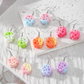 Silver Tone Gradient Cheese Novelty Resin Hook Earrings view 1