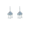 Blue Crystal Cloud And Teardrop Huggie Earrings Jewelry view 5