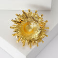 Radiant Blue Crystal Sunburst Lapel Brooch in Gold Tone view 3