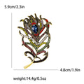 Peacock Feather Crystal Brooch for Jackets Scarves and Coats view 10