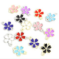 Colorful Five Petal Flower Two Loop Connectors in 14 Styles view 2