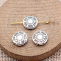 Antique Silver Sunburst Round Spacer Bead for Jewelry Making view 2