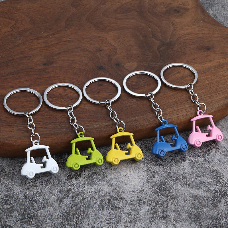 3D Golf Cart Zinc Alloy Keychain Outdoor Event Gift