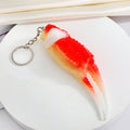 Realistic Imitation Crab Leg Food Model Split Ring Keychain view 1