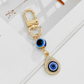 Gold-Tone Evil Eye Bead Keychain With Rhinestone Charm Pendant view 8