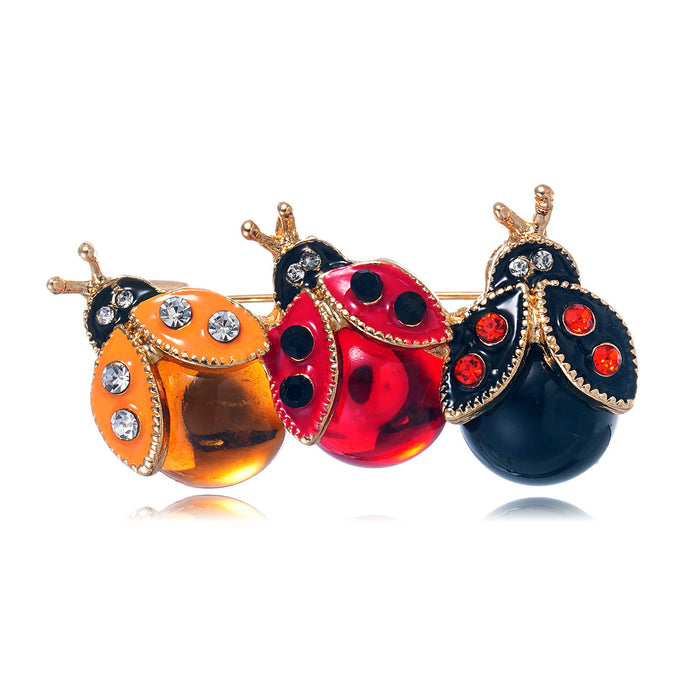 Red Blue Ladybug Two Designs Metal Brooch Pin for Jackets and Lapels