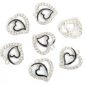 Crystal Double Heart Charms in Six Colors and Two Metal Tones view 8