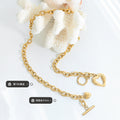 Open Heart Toggle Necklace Cable Chain Gold Or Steel view 2