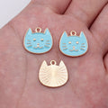 Enamel Cat Face Charms in Four Pastel and Dark Colors view 6