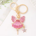 Rhinestone Fairy Ballerina Keychain Angel Girl Bag Charm view 2