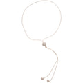 Silver Tone Crystal Ball Adjustable Lariat Necklace view 5