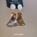 Geometric Resin Drop Earrings in Triangle and Diamond Shapes view 4
