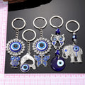 Silver Tone Animal and Evil Eye Split Ring Keychains view 4