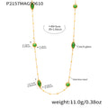 Gold Bead Station Necklace Czech Glass Marquise Round Stones view 9