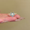 Silver Blue Enamel Open Rings Flower Lace Cross Styles view 7