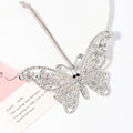 Rhinestone Butterfly Hanging Ornament Pink Clear Silver view 2