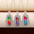 Gradient Baguette Stone Scrollwork Pendant Necklace view 4