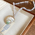 White Pearl Shell Pendant Necklace Two Pearl Styles view 7