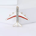 Crystal Passenger Airplane Brooch With Colored Wing Accents view 2