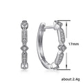 Silver Tone Segmented Crystal Hoop Earrings with Polished Metal Finish view 4