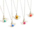 Floral Teapot Pendant Necklaces In Five Painted Designs view 5