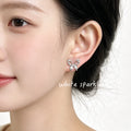 Silver Tone Open Wing Clear Stone Butterfly Stud Earrings view 2