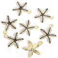 Textured Starfish Alloy Charm Pendants in Gold and Silver Tones view 4