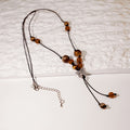 Black Cord Butterfly Bead Tassel Finished Pendant Necklace view 3