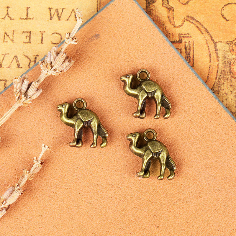 3D Camel Alloy Charm Pendant 15x14mm
