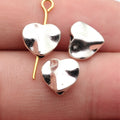 10x9x3.9mm 0.84g Antique Silver Zinc Alloy Hammered Heart Loose Metal Beads for DIY Jewelry Making
