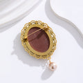 Gold Tone Cameo Portrait Metal Brooch Pin for Jackets and Lapels view 3