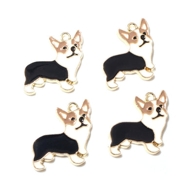 Corgi charm arranged assortment on a white background