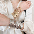 Gold Silver Ocean Shell Starfish Tulip Open Cuff Bracelets view 1
