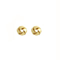 Gold Tone Interwoven Knot Compact Sculptural Stud Earrings view 5