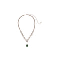 Silver Rhinestone Teardrop Pendant Necklace Earring Sets view 5