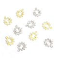 Rhinestone Sun Face Open Circle Pendant Charms in Two Finishes view 5