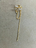 Butterfly Chain Tassel Ear Cuffs With Polished Metal Details view 6