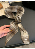 Narrow Patterned Scarf Ties In Seven Neutral And Blue Designs view 6