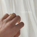 Gold Tone Double Band Open Ring Crystal Pavé Layer view 3