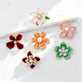 Red Gold Tone Flower Six Designs Metal Brooch Pin for Jackets and Lapels view 1
