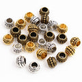 Textured Large Hole Spacer Beads in Antique Silver and Gold Tones view 5