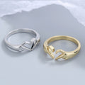 Finger Heart Gesture Open Adjustable Band Ring Two Tones view 2