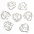 Crystal Double Heart Charms in Six Colors and Two Metal Tones view 12